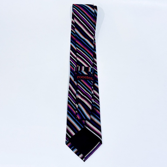 ROOSTER Striped multicolored tie - Picture 3 of 4